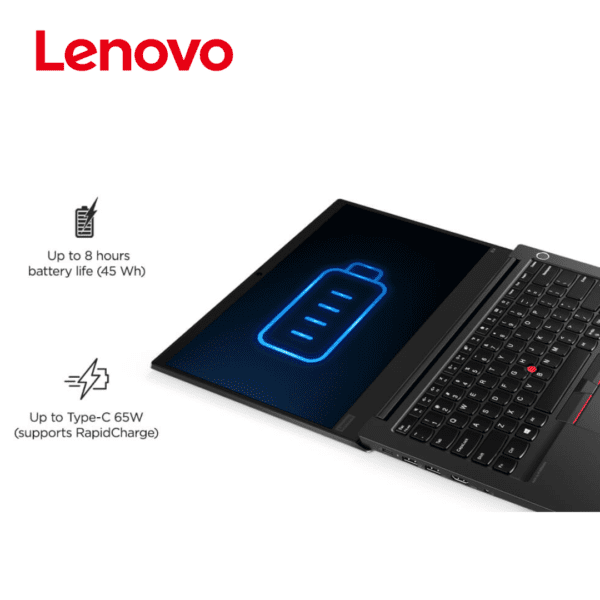 Lenovo E14, i5-1135G7,8GB DDR4,256GB SSD M.2 2242 NVMe,Integrated,14.0" FHD IPS,No OS, Intel AX201 2x2AX+BT, Y-FPR,HW-TPM 2.0,720p HD Cam, 3 Cell 45Whr,65W USB-C UK,KYB Arabic,1 Year Carry-in, BLACK - Hub of Technology