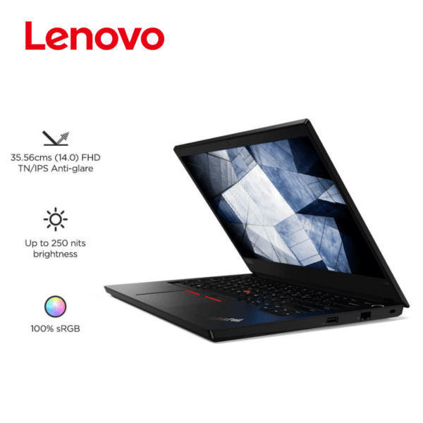 Lenovo E14, i5-1135G7,8GB DDR4,256GB SSD M.2 2242 NVMe,Integrated,14.0" FHD IPS,No OS, Intel AX201 2x2AX+BT, Y-FPR,HW-TPM 2.0,720p HD Cam, 3 Cell 45Whr,65W USB-C UK,KYB Arabic,1 Year Carry-in, BLACK - Hub of Technology